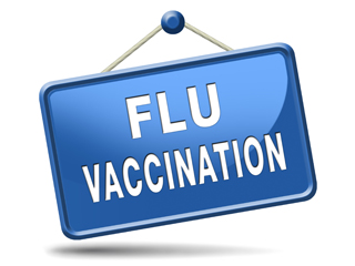 Illustration of flu vaccincation sign